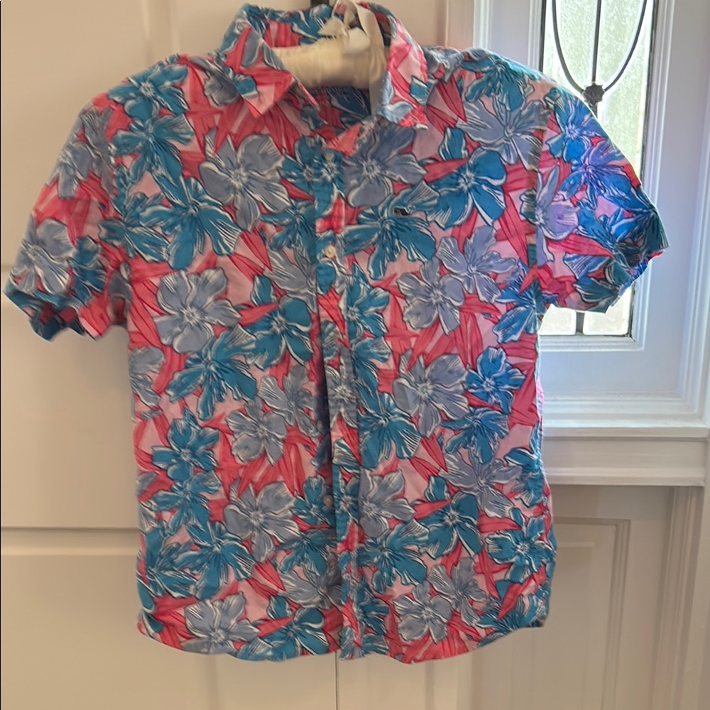Vineyard Vines Boy’s Pink and Blue Floral Shirt